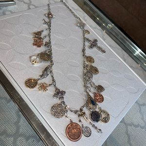 Free People Silver Charm Necklace